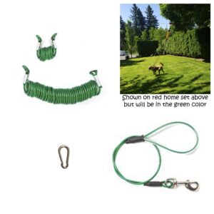 Green Coil Cable Leash Set (No Bungee)