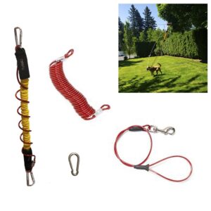 Red Coil Cable Leash Set (Bungee Included)