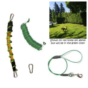 Green Coil Cable Leash Set (Bungee Included)